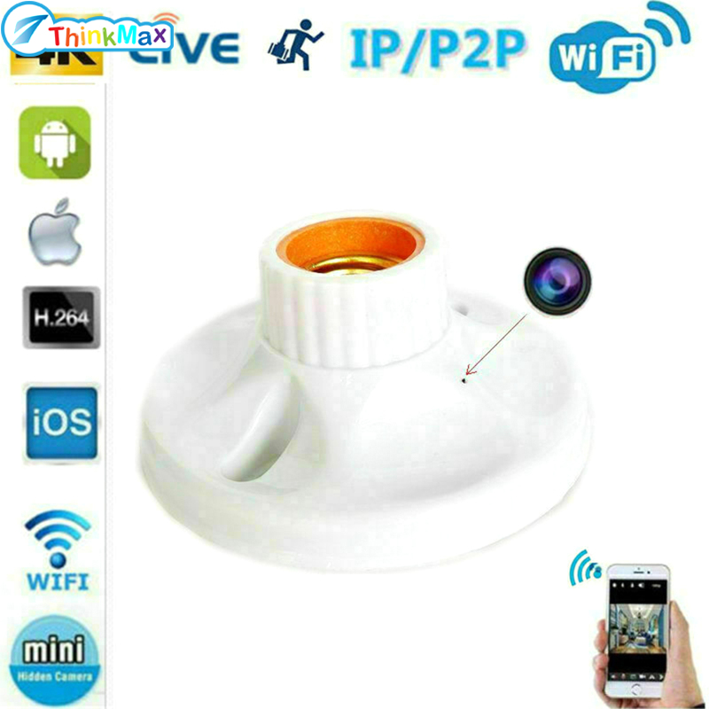 Home Hotel Ceiling E27 Lamp Holder Mini Wifi Camera Bulb Socket Base Hd