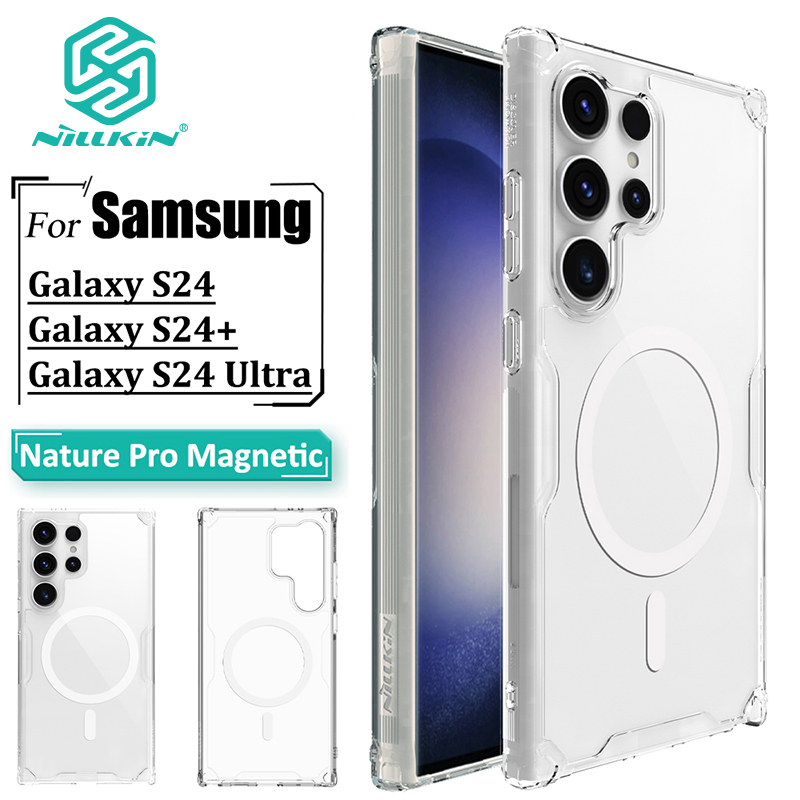 Nillkin Luxury Soft Silicone MagSafe Case for Samsung Galaxy S25 S25 Plus S25 Ultra S24 S24 Plus S24 Ultra Phone Cases Transparent TPU + PC Silicone Clear Shockproof Back Cover