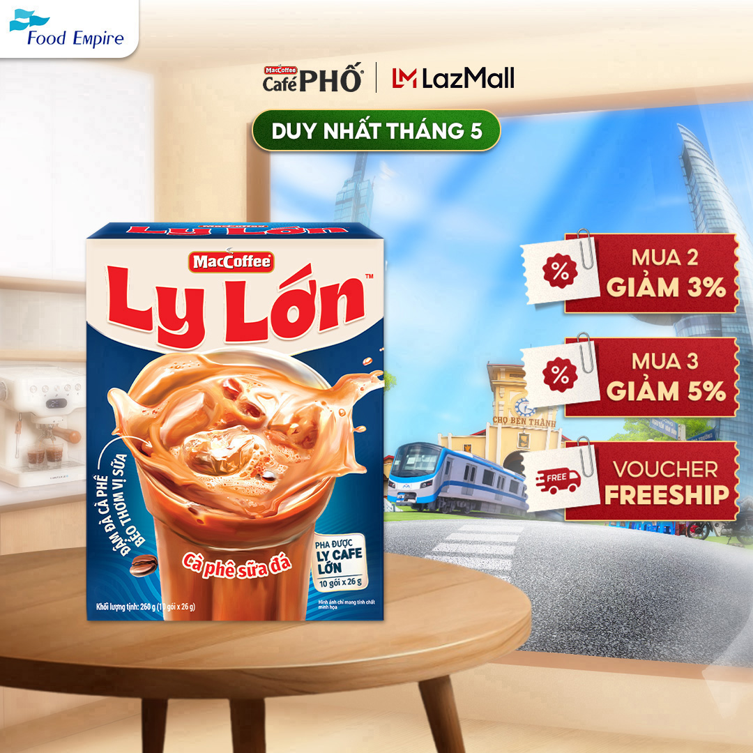 Cà phê Ly Lớn - Maccoffee (hộp 10 gói x 26g)