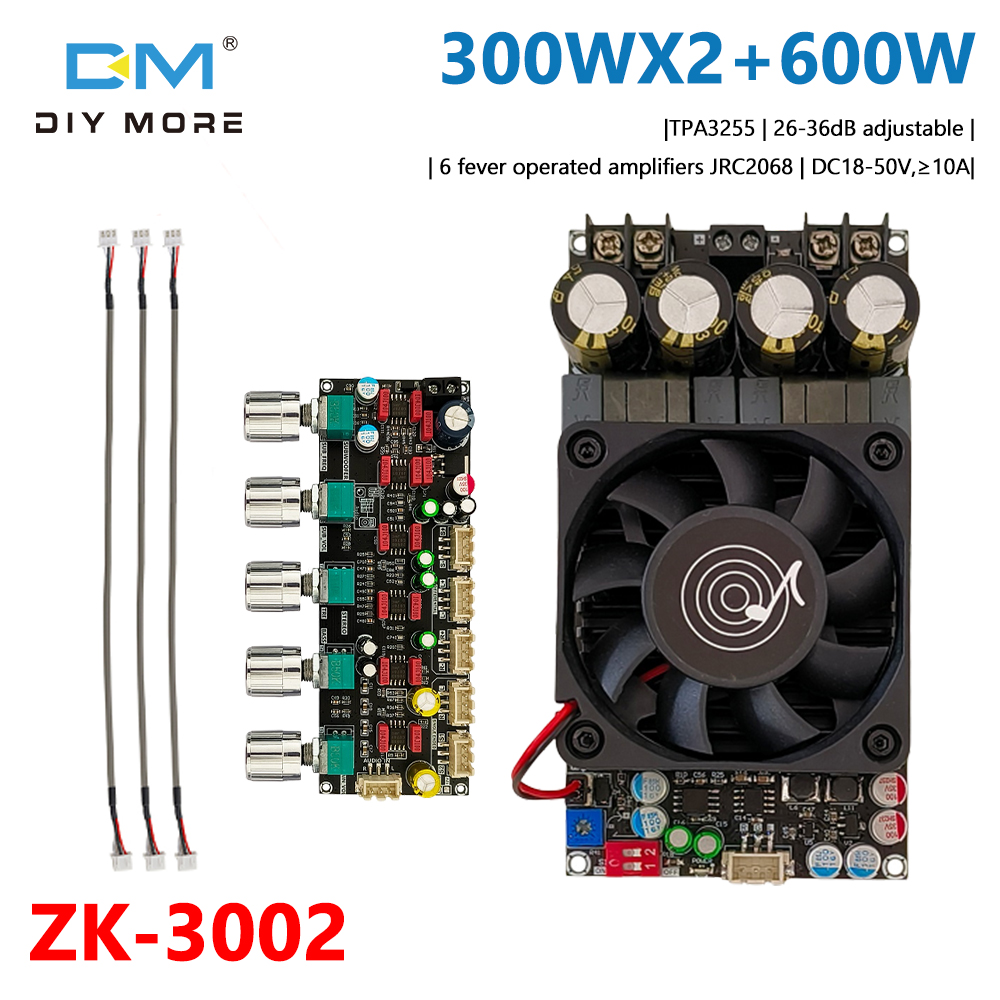  Diymore ZK-3002 tinh khiết bảng Bộ khuếch đại kỹ thuật số phía sau công suất cao tpa3255 Stereo 300W + 300W cầu Mono 600W Pro1 sốt Hifi Bảng âm trước 