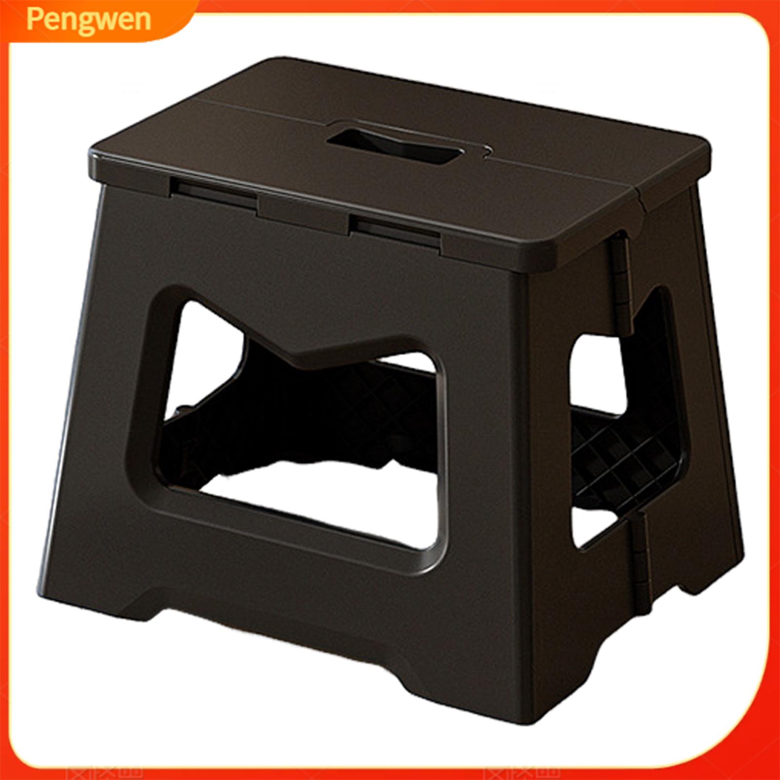 Pengwen Multifunctional Step Stool Folding Bench for Toddlers Portable Folding Stool with Handle – Multifunctional Plastic Footstool Seat Cushion for Toddlers Seniors Lightweight and Durable for Indoor