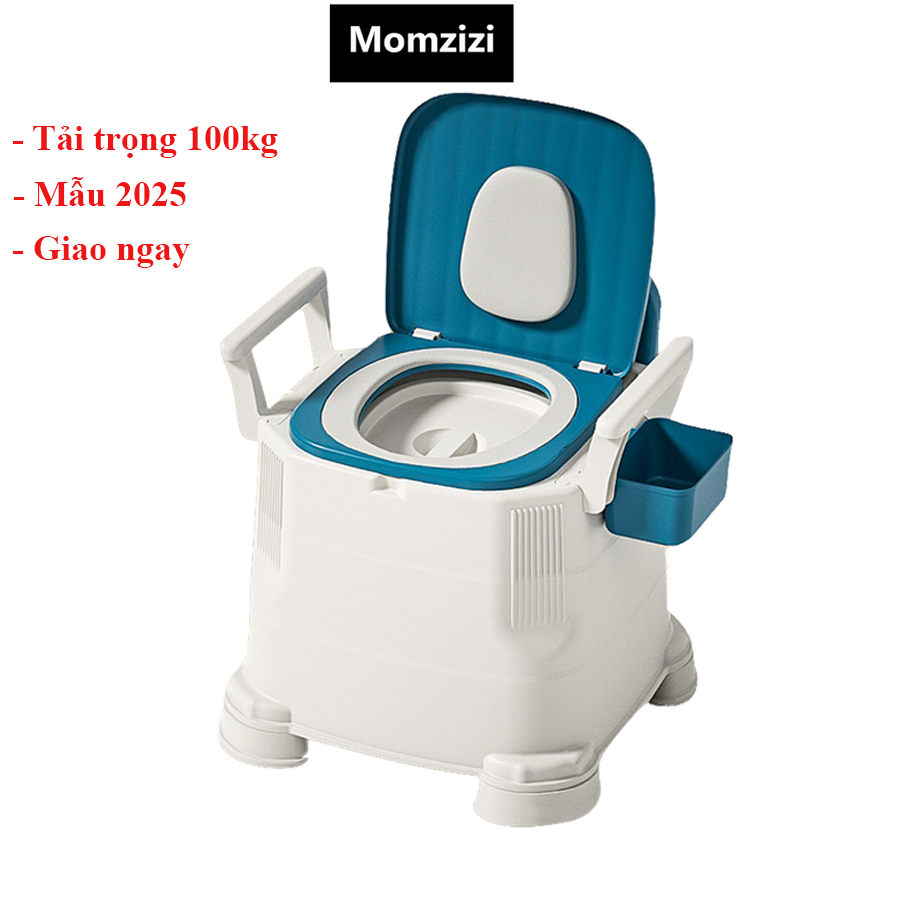 Bồn cầu vệ sinh khửi mùi, chồng trượt cho người già và bà bầu M01 tải trọng 100kg, tay vịn chắc chắn, tựa lưng êm ái