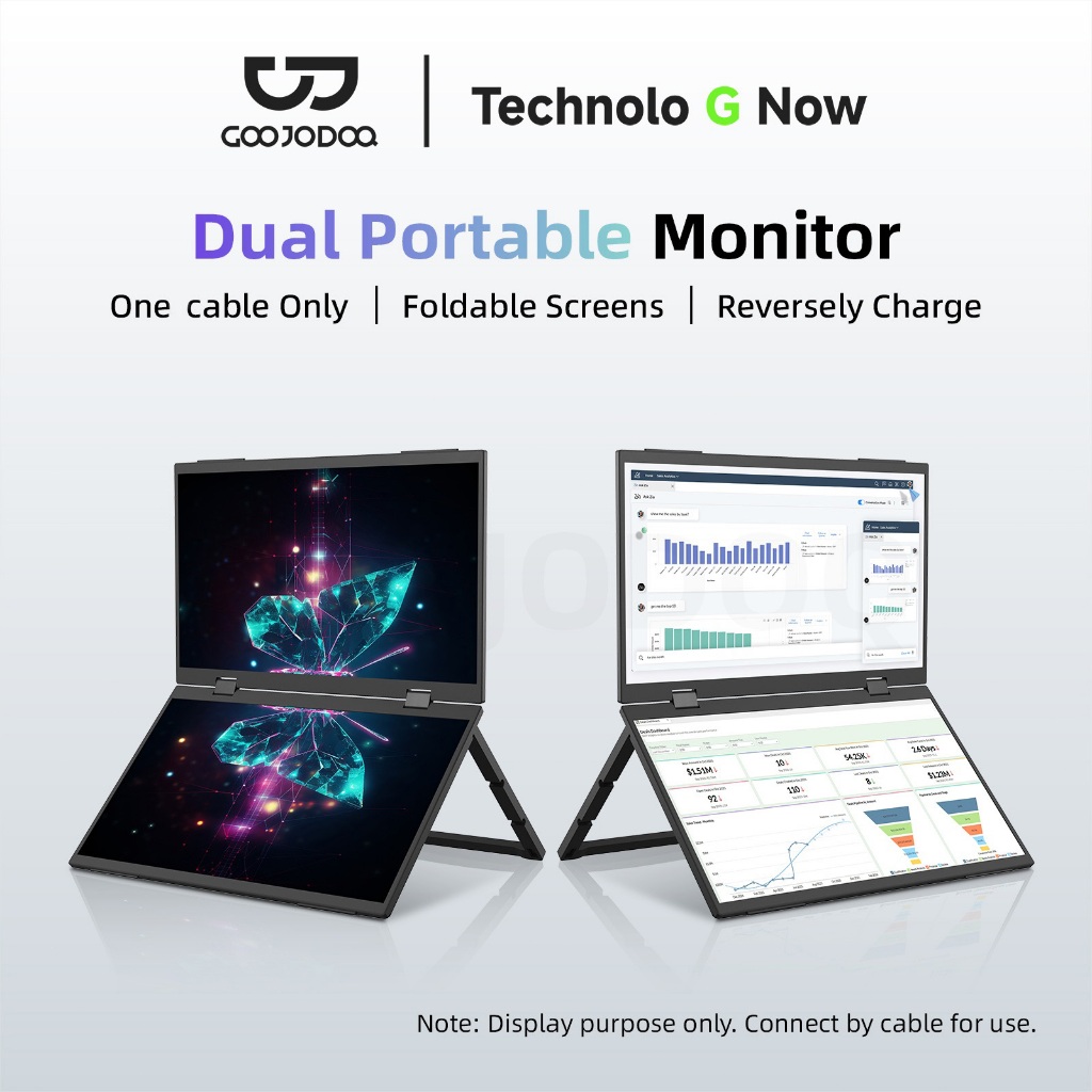 GOOJODOQ 15.6 inch Dual Monitor Portable Extender Screen for Laptop Type C HDMI with Folding Stand ราคา 8,899 บาท*ส่งฟรี