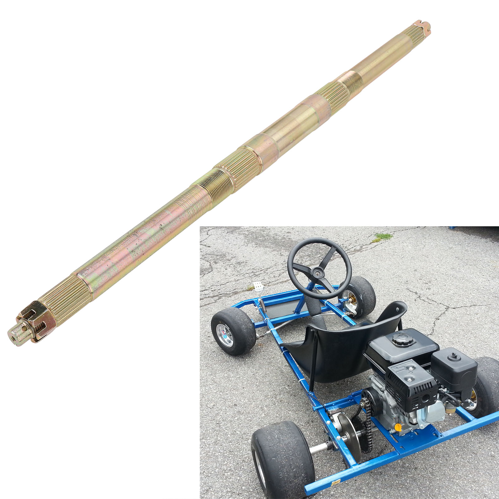 Trục sau trực tiếp ATV Đa năng 23T 28T Hợp kim thép xử lý mạ kẽm Độ bền cao Go Kart Trục sau để thay thế