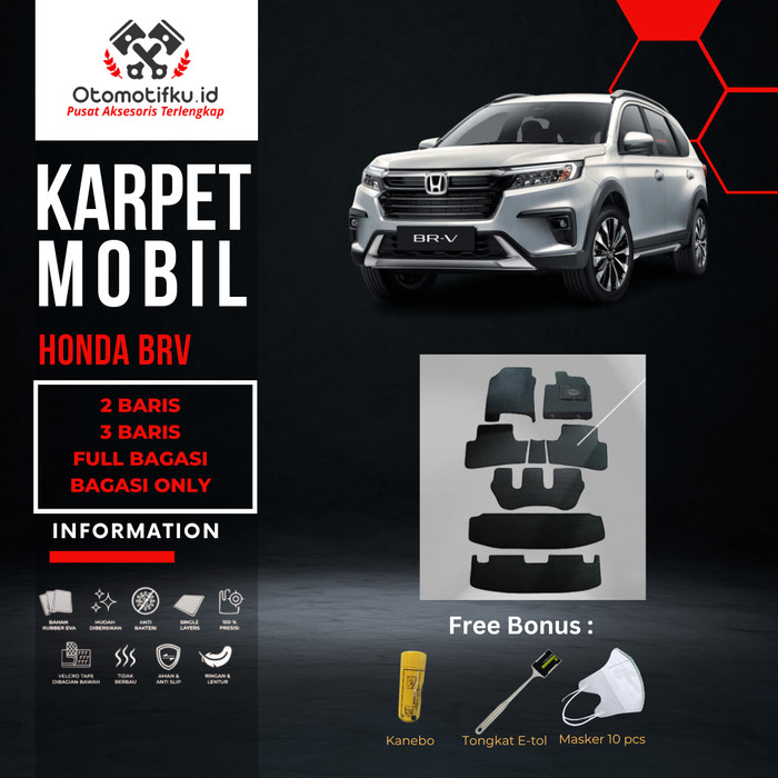[ OTOMOTIFKU ] Karpet Mobil BRV 2022 + Sandaran Bahan Double Layer Rubber Eva Premium Harga 2,149,000 rupiah*Gratis Ongkir