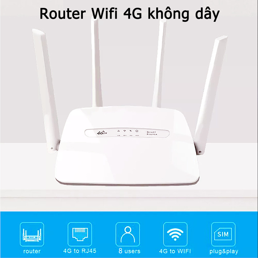  Bộ Phát Wifi Từ Sim 4G 5G LTE Không Dây Di Động Có Cổng LAN 300Mbps Lắp Được Nhiều Loại Sim Bảo Hành 1 Đổi 1 