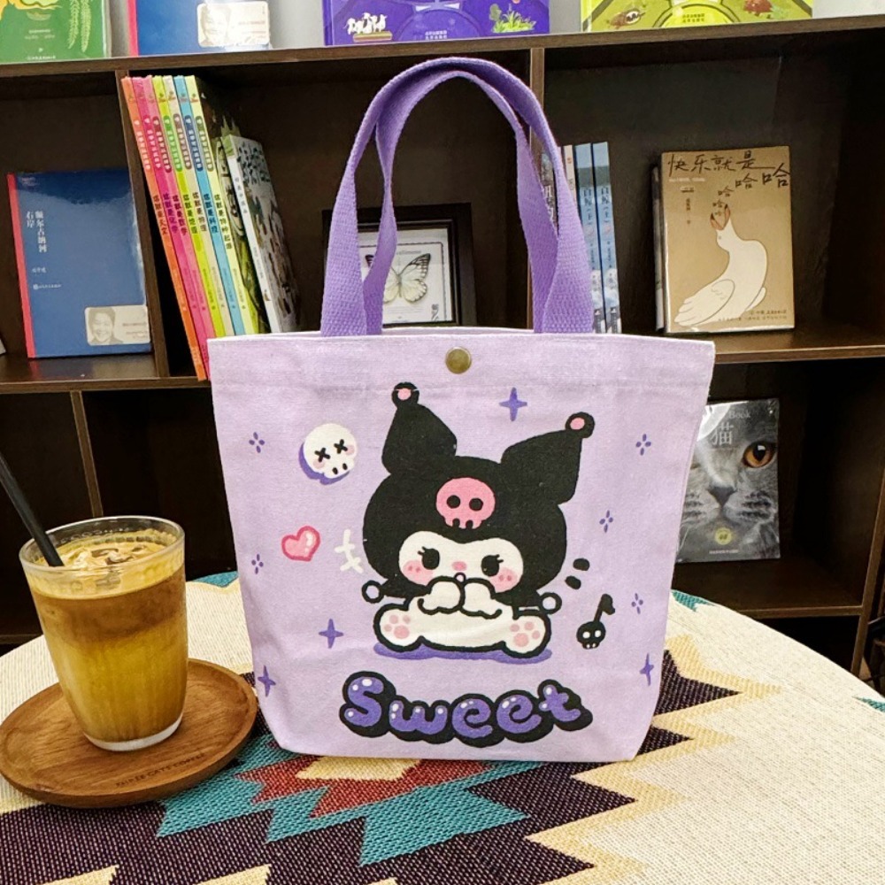 LETIGO In hoạt hình Túi vải đeo vai Sanrio Kuromi Túi xách mini Thời trang Đựng mỹ phẩm Túi mua sắm Nữ Cô Gái - 2