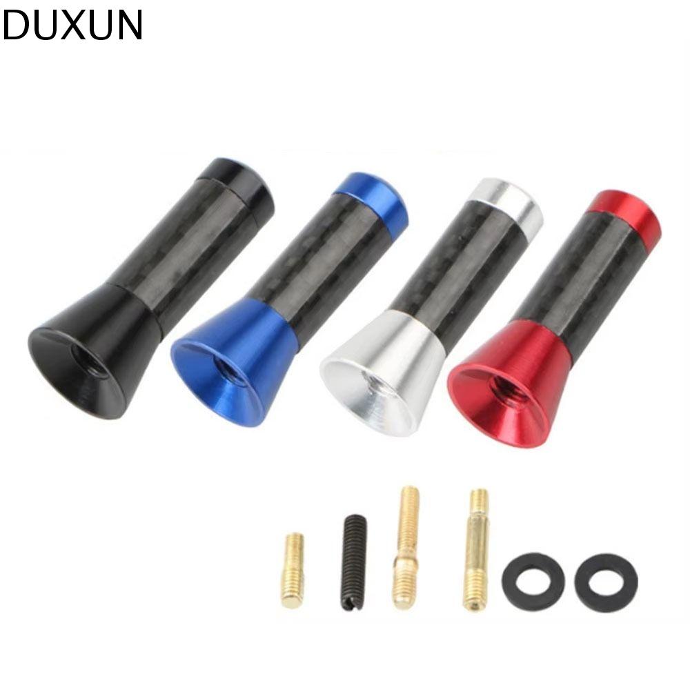 DUXUN 2Pcs Sợi Carbon Ăng ten nóc xe ô tô 3.5cm Ngắn Đài phát thanh trên không cho xe ô tô Phổ thông Tín hiệu tăng cường Ăng ten Cột Buồm ngắn bằng kim loại Phụ tùng thay thế ô tô