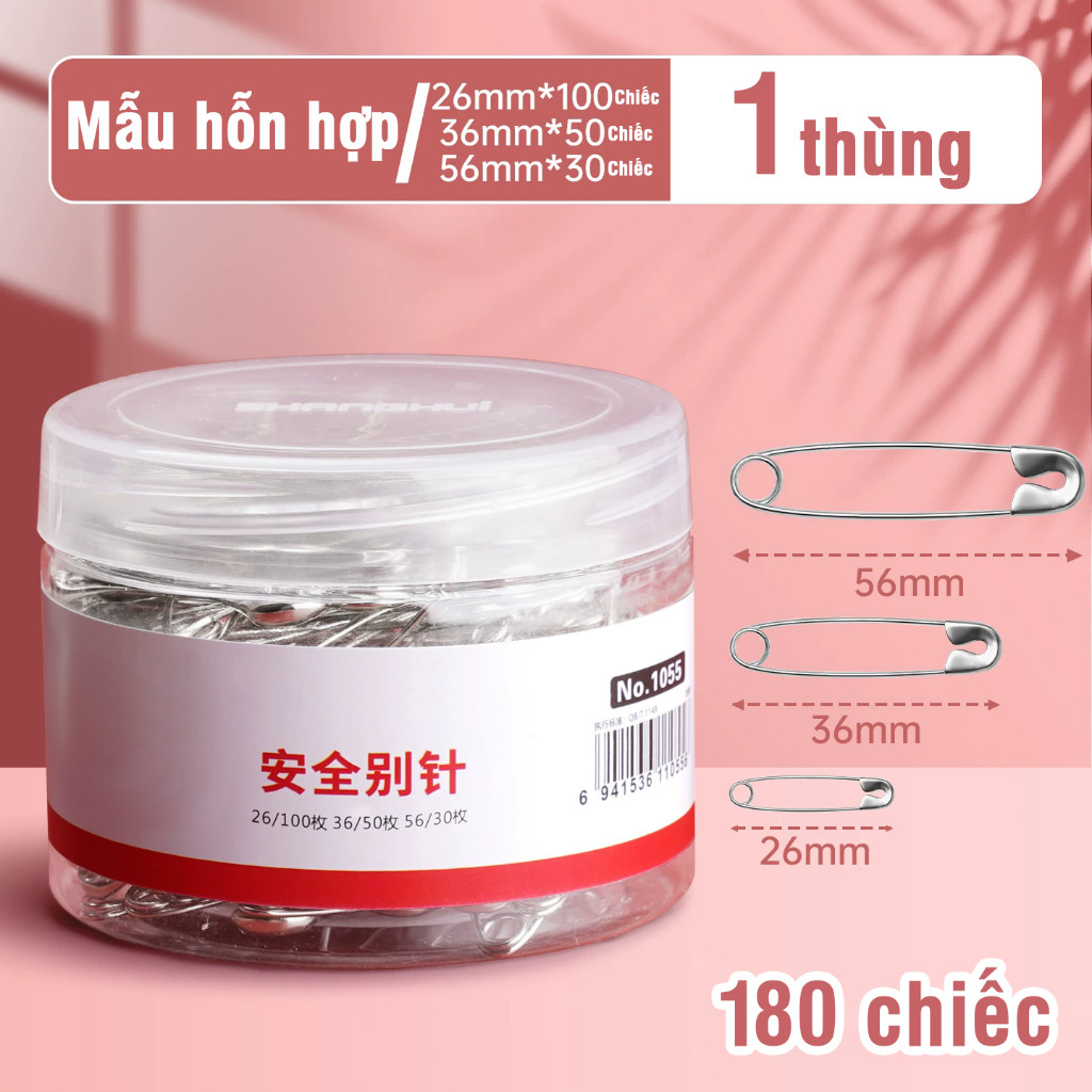 Kim băng mini cài áo - Set 120 chiếc đầy đủ kích cỡ lớn vừa nhỏ chất lượng cao tiện dụng cho mọi gia đình