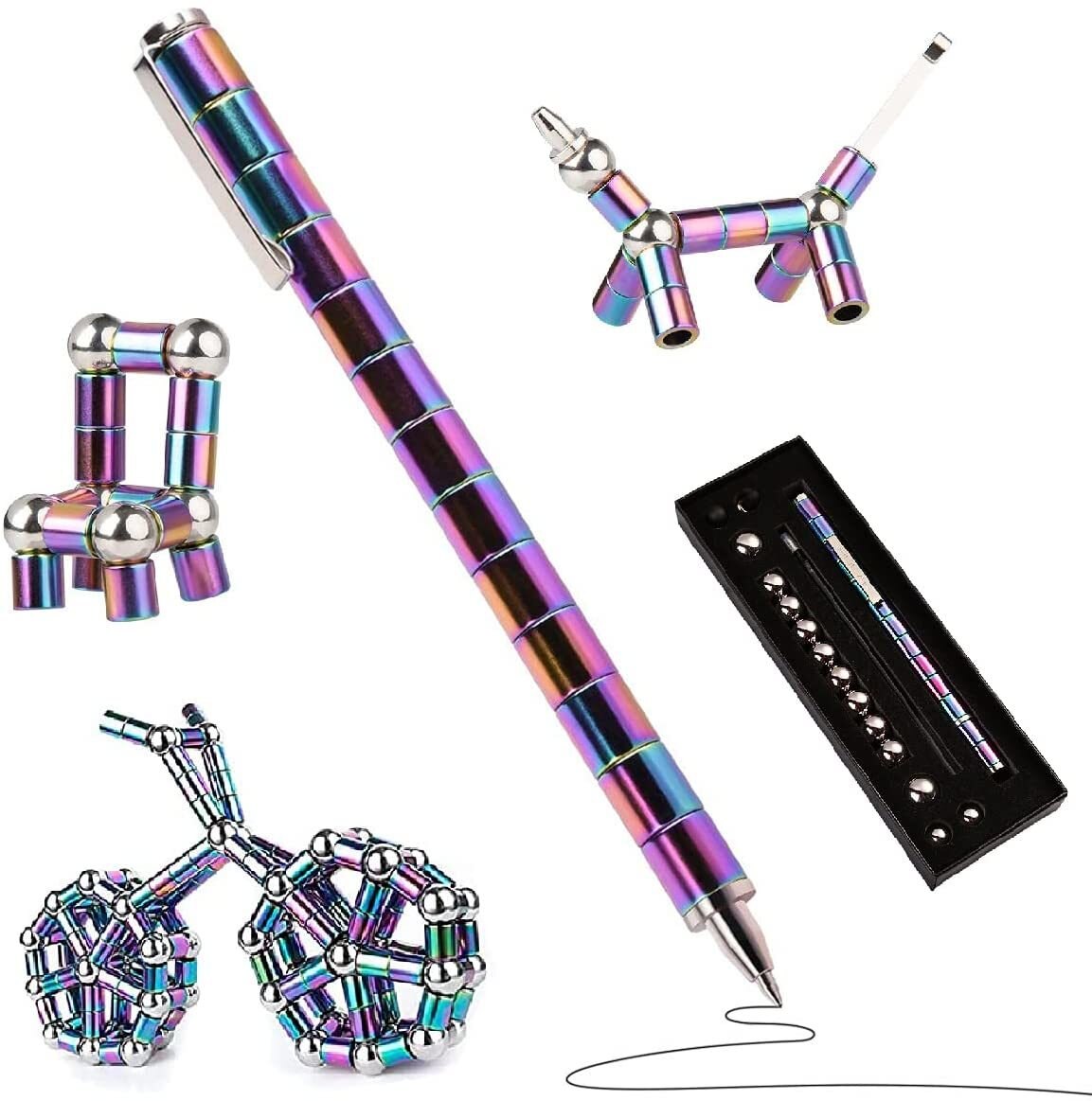 Magnetic Fidget Pen Jiki Crush Metric Pen Crinkle, Crushmetric Switch  Strato Pens, Multifunctional Decompression Magnet Writing Toy Pen, Cool  Stuff Be