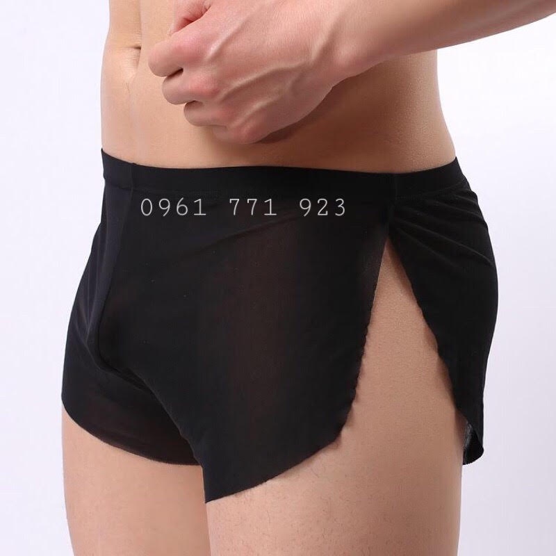 Quần Lót Nam Sexy Lưới Gợi Cảm - Quần Sịp lưới đùi nam sexy mặc ngủ siêu mỏng mát xuyên thấu màu đỏ đen trắng gay bóng