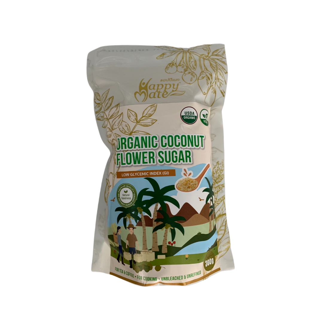 HappyMate Organic Coconut Sugar 300 g ราคา 180 บาท*ส่งฟรี
