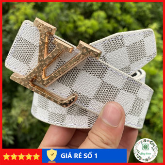Thắt lưng nam LV, dây nịt nam LV caro đủ màu, đầu khóa chữ nhỏ LV002