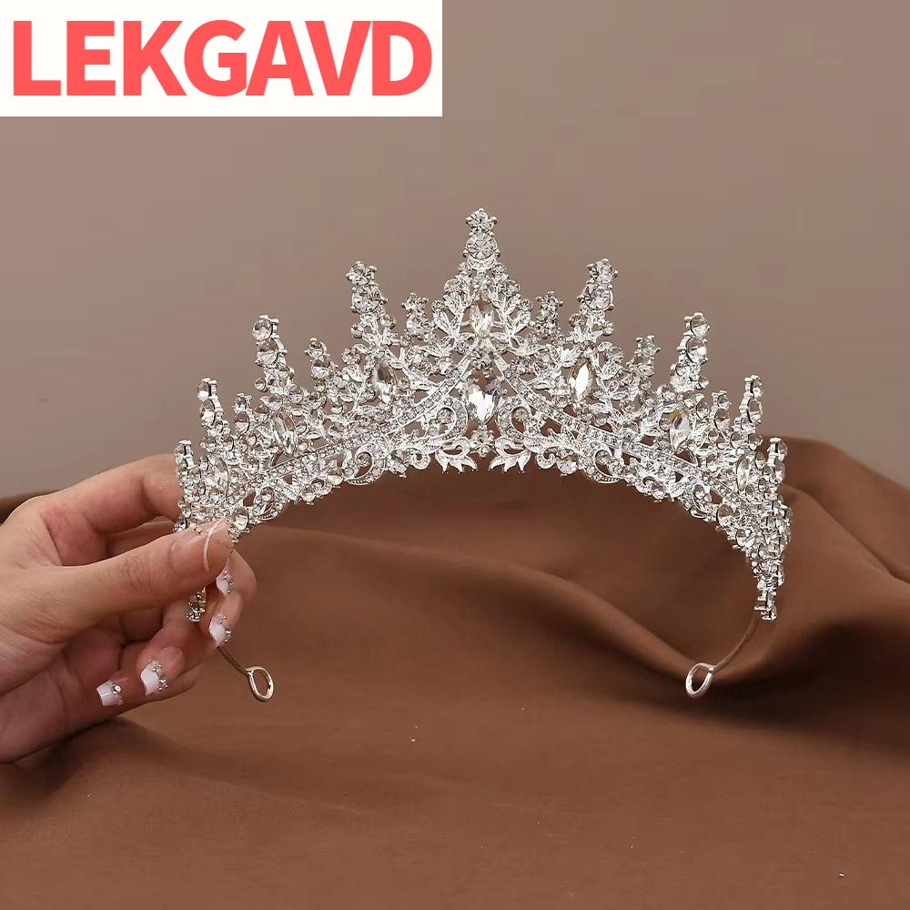 LEKGAVD หินประดับ ที่คาดผมโรแมนติก หมวก ผ้าโพกศีรษะ มงกุฎเจ้าสาว นางฟ้า หรูหรา มงกุฎแต่งงาน ของตกแต่งหน้าผากงานแต่งงาน ราคา 180 บาท*ส่งฟรี