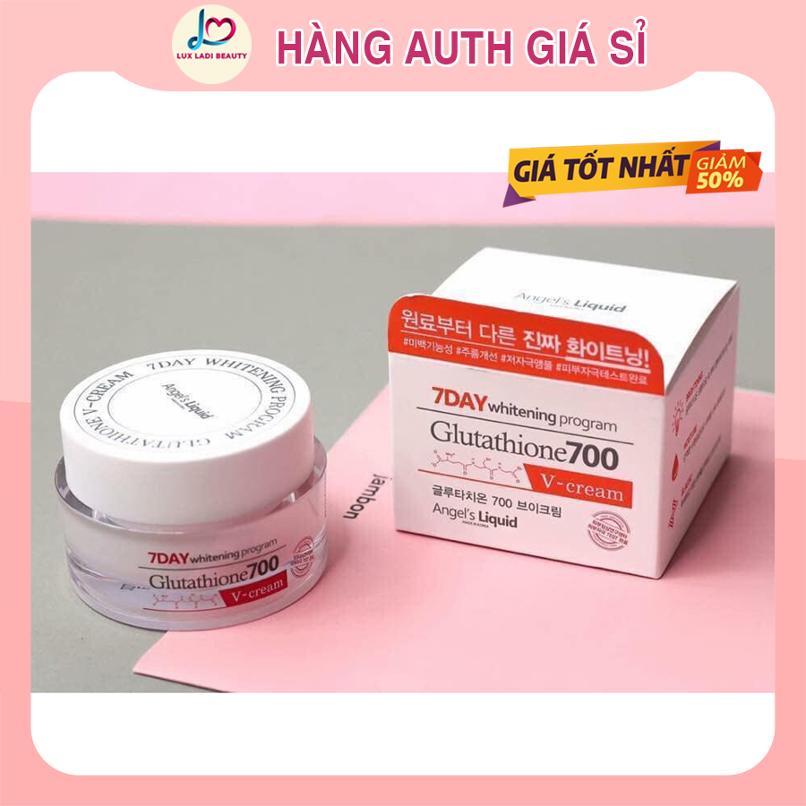 Kem dưỡng trắng mờ thâm Anɡel’s Liquid 7 Day Whitening Program Glutathione 700 V-Cream (50ml) Hàn Qu