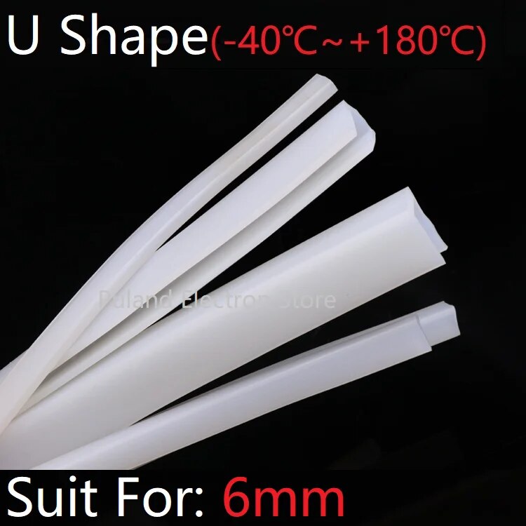 U Hình Dạng viền nẹp 6Mm Kênh cao su silicon Bọc Trượt Cửa Sổ cửa xe Tắm kính không khung Cạnh Weatherstrip Mềm Mại Bảo Vệ