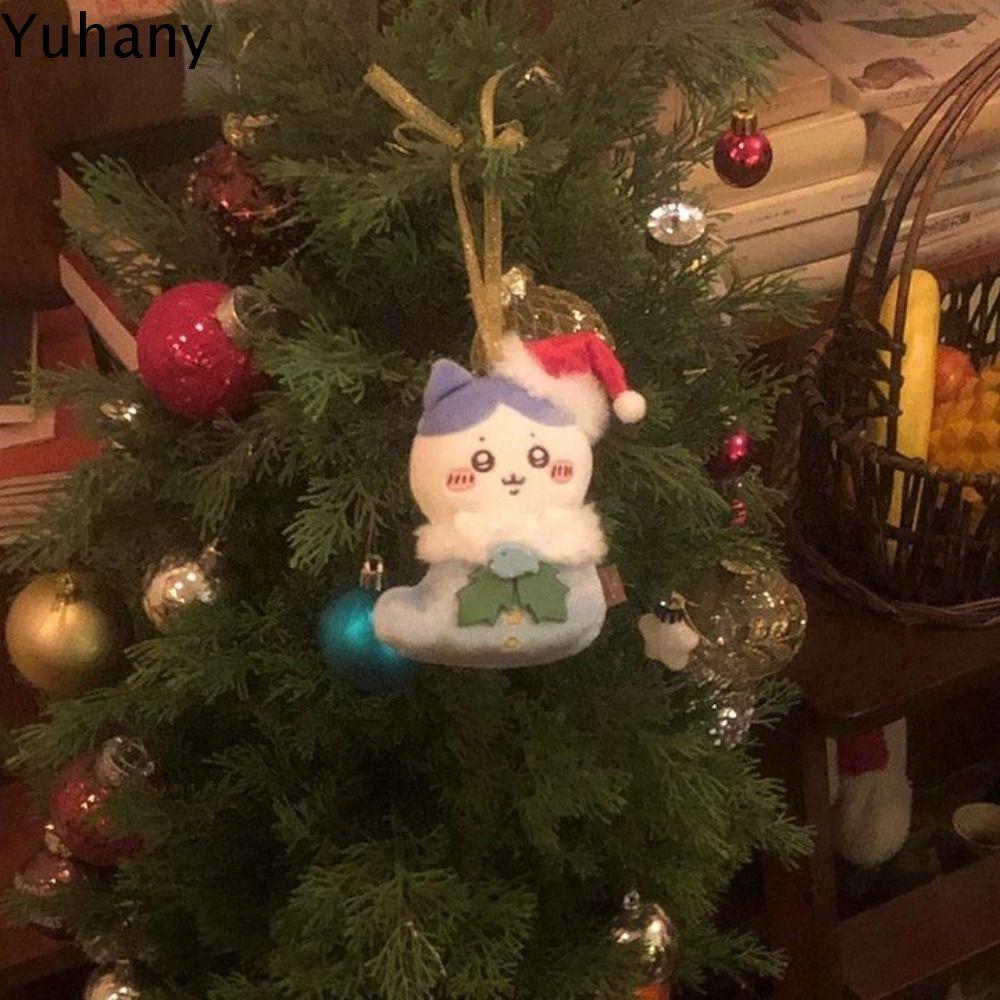 YUHANY Hoạt hình dây chuyền Anime chiikawa Nhồi bông Dễ thương Đồ trang trí Cây giáng sinh hachiware Thời trang Mềm dây chuyền Usagi Vớ giáng sinh Giáng sinh