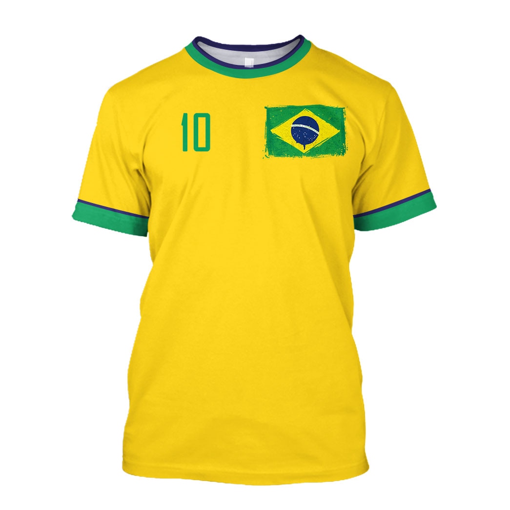 Brazil Jersey Men T-shirt O-Neck Oversized Short Sleeve Men Clothing 3D