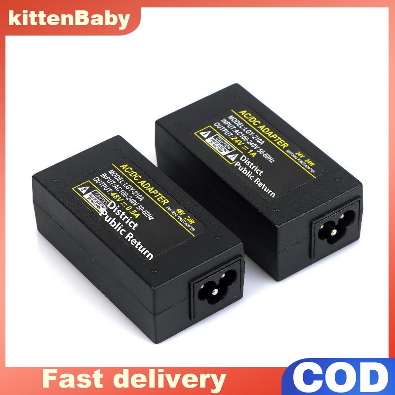 👉Hot Sale kittenBaby 1ชิ้นเดสก์ท็อป POE หัวฉีดไฟฟ้าอีเธอร์เน็ตอะแดปเตอร์เฝ้าระวังกล้อง IP แหล่งจ่ายไฟ24V 1A 48V 0.5A 24W ราคา 107 บาท*ส่งฟรี