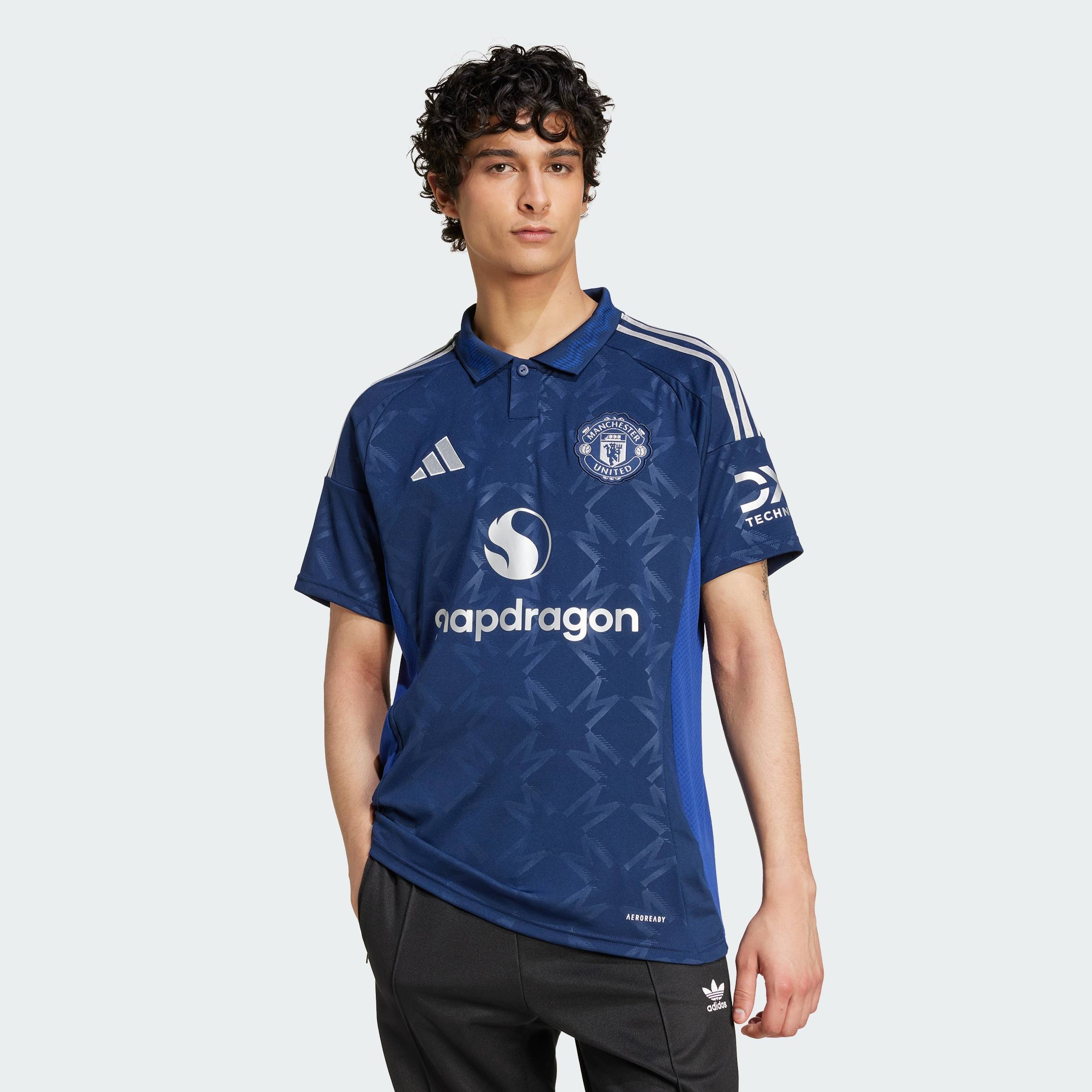 adidas Bóng đá Áo Đấu Sân Khách Manchester United 24 25 Nam Màu xanh da trời IU1390