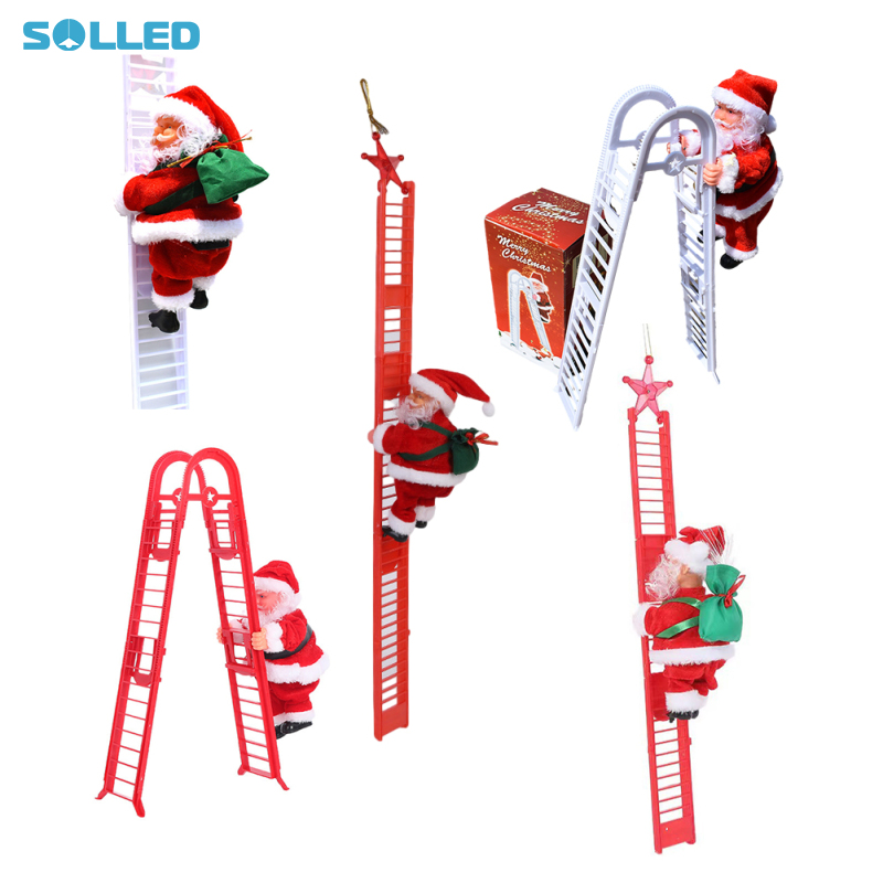 Christmas Electric Climbing Ladder Santa With Music Climbing Up Down Christmas Ornament For Party Home Wall Tree Decoration ราคา 131 บาท*ส่งฟรี