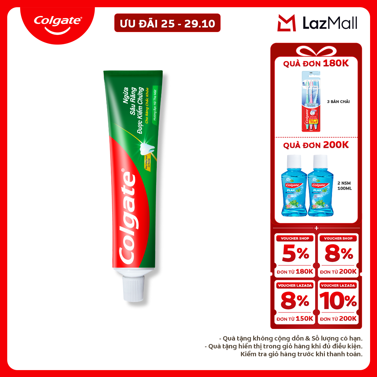 Kem đánh răng Colgate ngừa sâu răng răng chắc khỏe 225g/tuýp