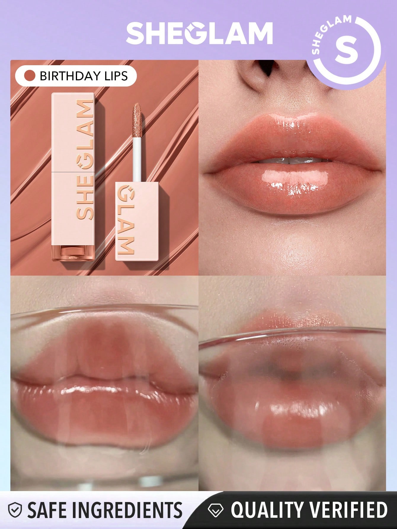  SHEGLAM Take A Hint Lip Tint-Color Changing Long-Lasting Lip Gloss High Gloss Finish All Day Non-Sticky Moisturizing Lip Stain For Dry Lips 