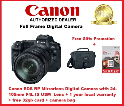 Canon EOS RP Mirrorless Digital Camera with 24-105mm F4L IS USM Lens + 15 months local warranty + free 32gb card + camera bag + additional free Gifts