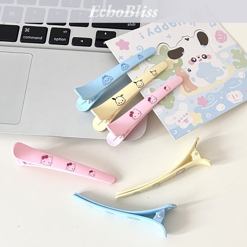 EchoBliss Matte pointed bangs with printed jade Gui dog, Parcha dog cartoon duckbill clip, hair clip, edge clip for women ราคา 20 บาท*ส่งฟรี