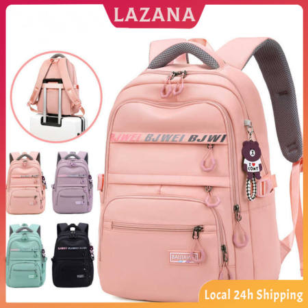 LAZANA Waterproof Nylon Backpack for Girls and Laptops