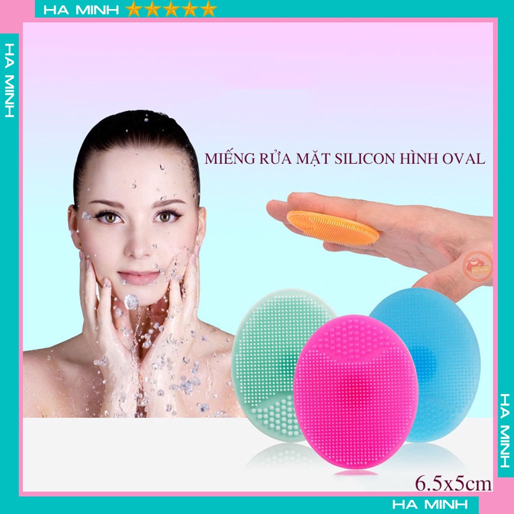 Miếng rửa mặt silicon gai mềm mại hình oval