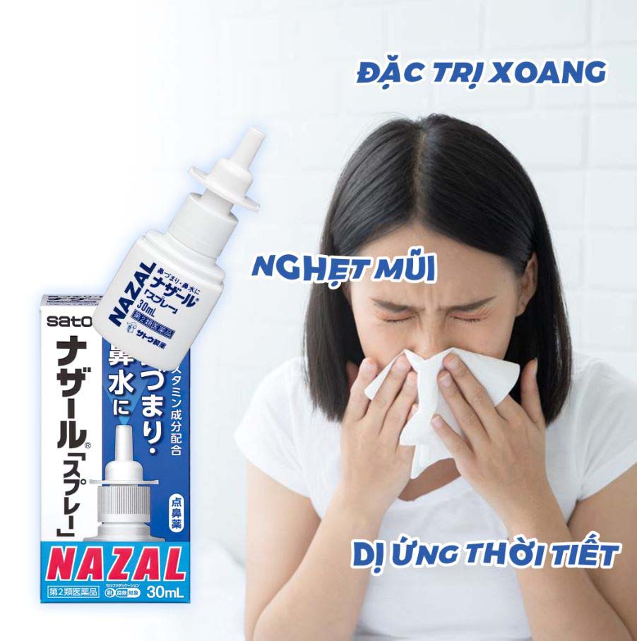Xịt xoang Nazal 30ml của Nhật, Xịt viêm mũi Nazal 30ml