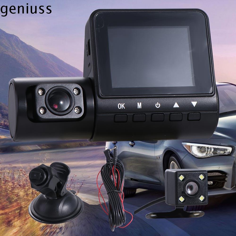 GENIUSS 2 inch Camera hành trình mini 3 kênh cho xe hơi HD 1080P 3-len Máy Quay Video Xe Hơi 3 Camer