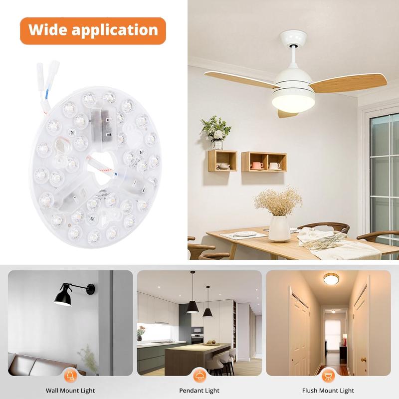Store HHDKE4 1pcs Quạt trần dẫn ánh sáng 110V 220V 3000K 4200k 6500K 5.3 inch dẫn ánh sáng trang bị thêm bộ 3 màu Dimmable Bộ nhớ chức năng cho nhà