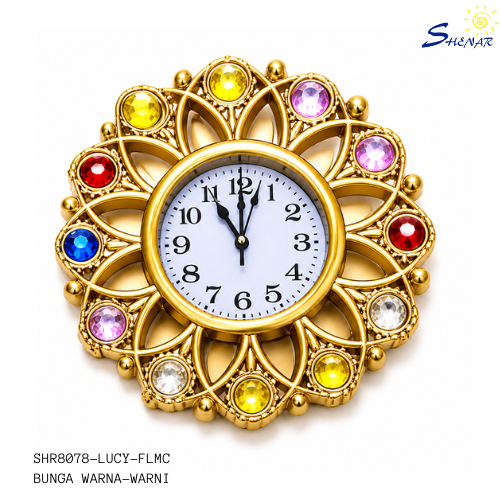 Jam Dinding Gold Dekorasi Dinding Ruang Tamu Klasik Modern Elegan