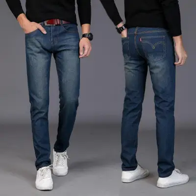 MF Men's Skinny Jeans Korean Style Slim Fit Denim Pants Business Casual Stretch Jeans Pants for Men Plus Size 2020 New