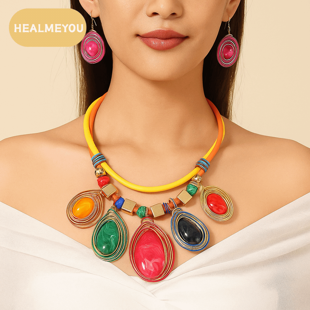 HEALMEYOU ตะขอ ชุดต่างหูและสร้อยคอ เชือกพียู ปลอดภัย เชื่อถือได้ สร้อยคอเครื่องประดับ ทันสมัย ทันสมัย ต่างหูห้อย งานเลี้ยงส่งท้ายปี ราคา 287 บาท*ส่งฟรี