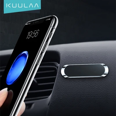 KUULAA Magnetic Car Phone Holder Stand Mini Strip Shape Metal Magnet GPS Car Mount Dashboard for Mobile Phone
