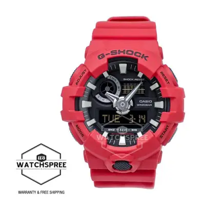 [WatchSpree] Casio G-Shock New GA-700 Red Resin Band Watch GA700-4A GA-700-4A