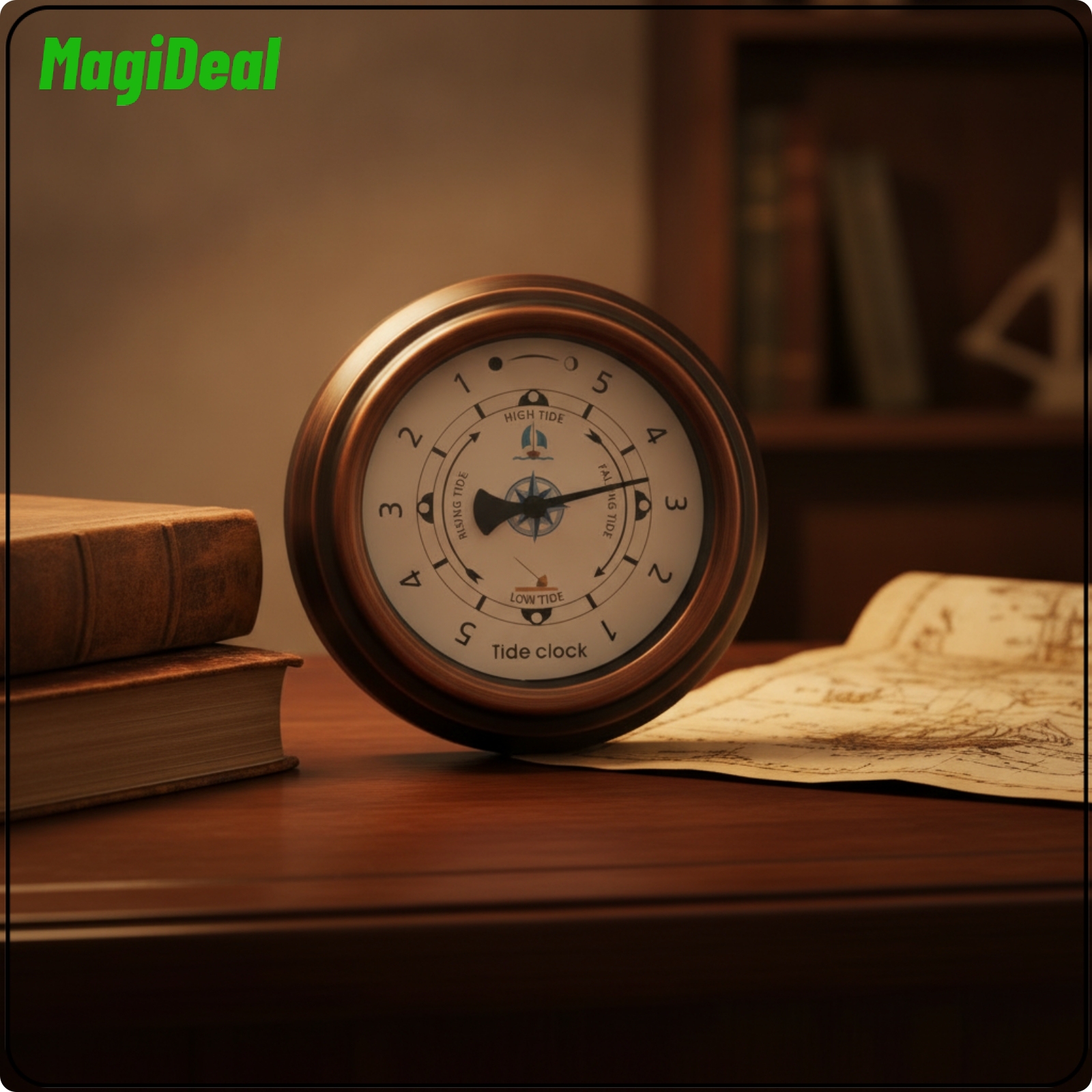 MagiDeal Vintage Ocean Clock Nautical Ocean Clock with Metal Shell Nautical Easy-to-Read for Surfers, Sailors ราคา 2,569 บาท*ส่งฟรี