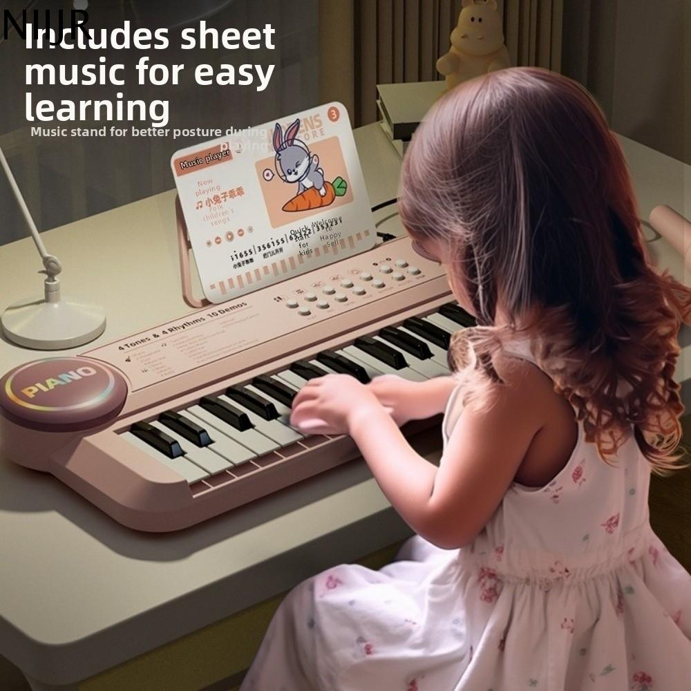 NIIJR 37 phím Bàn phím đàn piano cho trẻ em Đa chức năng có micro Đàn Piano Điện Tử Đa chức năng Quà sinh nhật Bàn phím nhạc Học tập sớm