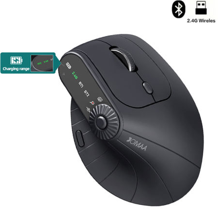 Adjustable Rechargeable Bluetooth Vertical Mouse for Desktop and Laptop