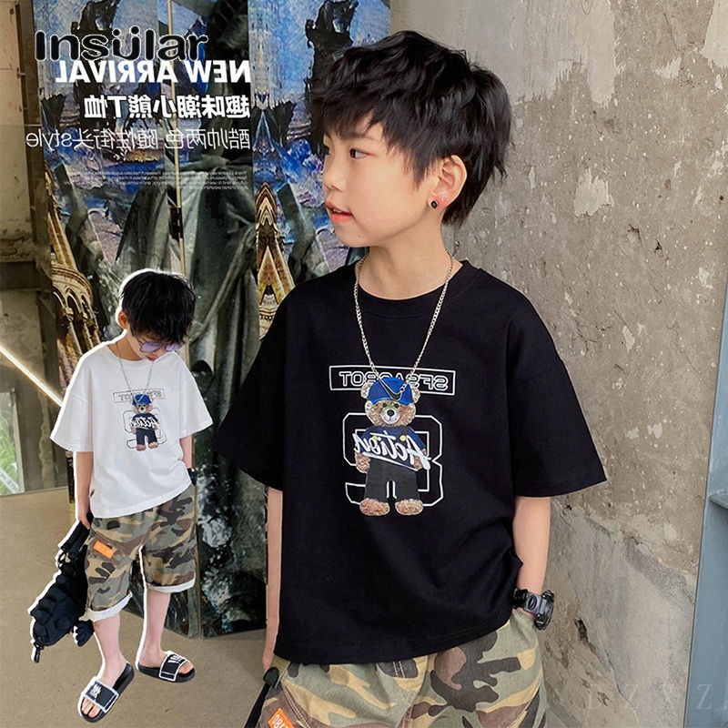 YADOU เสื้อผ้าเด็ก เสื้อยืดเด็กชาย ใหม่ ผ้าฝ้ายเด็ก แขนสั้น สไตล์เกาหลี เสื้อเด็กขนาดกลางและใหญ่ เสื้อยืดหลวมสำหรับเด็กผู้ชาย ราคา 204 บาท*ส่งฟรี