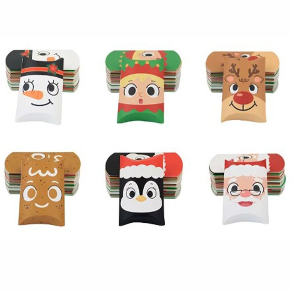BONGORY 10PCS Santa Claus Elf Pillow Paper Box Merry Christmas Handheld Candy Boxes Bags Cute Small Christmas Gift Bag Christmas Gift