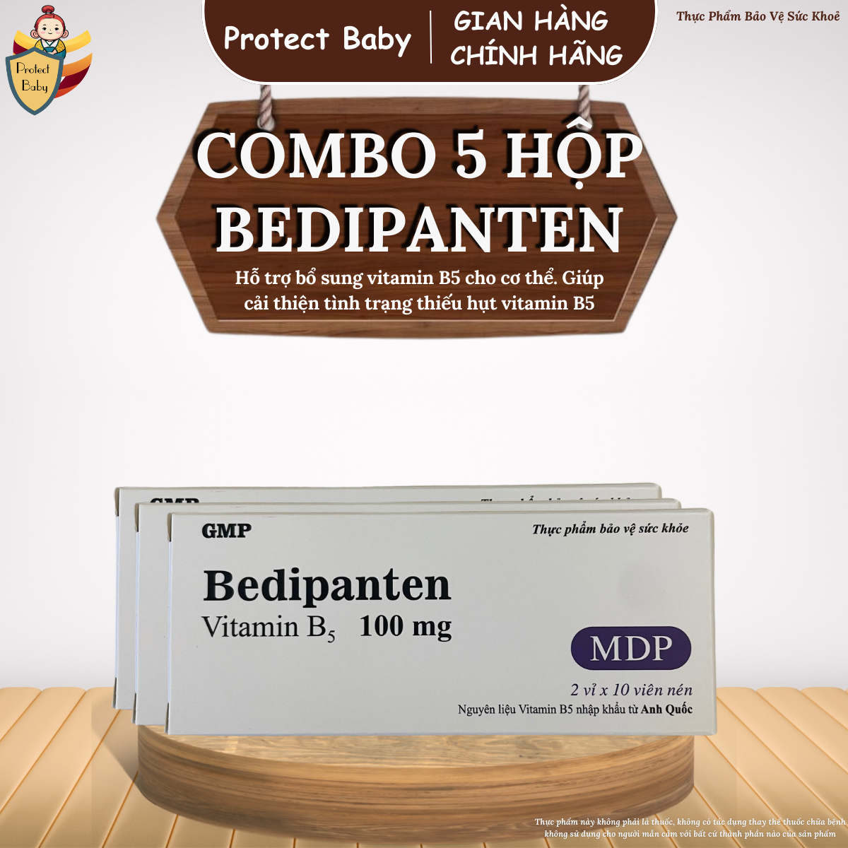 COMBO 5 hộp Vitamin B5 Bedipanten