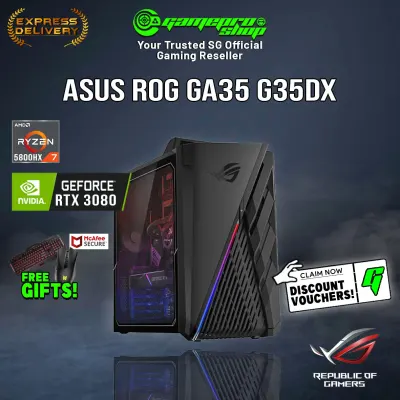 [Express Delivery] ASUS ROG Strix GA35 G35DX-RTX3080 Gaming Desktop (Ryzen 7 5800HX/32GB/RTX 3080 10GB/W10/3Y)