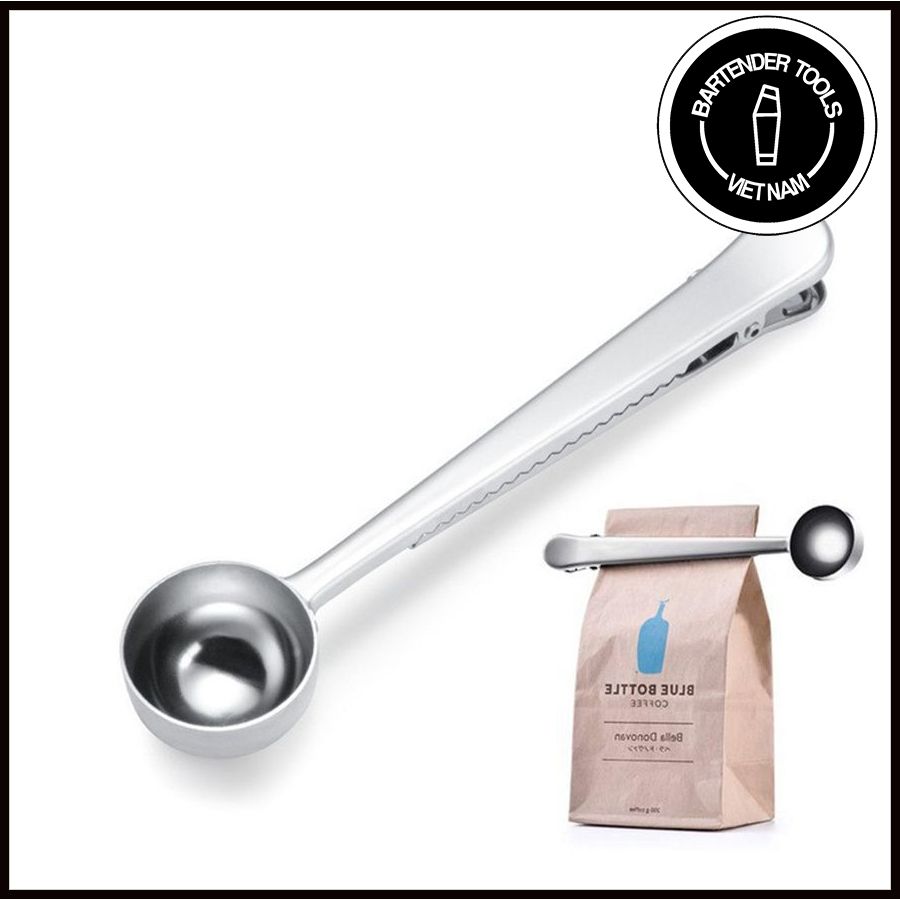 Thìa inox múc hạt,bột kim kẹp túi bảo quản