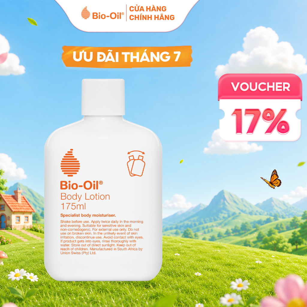 Sữa dưỡng thể siêu nhẹ không nhờn giúp nuôi dưỡng da mướt mịn - BIO-OIL BODY LOTION (chai 175ml)