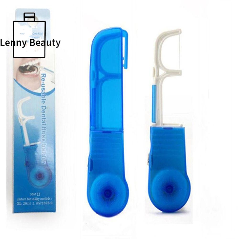 LENNY Di động 30m Làm Trắng Răng Ống cuộn tích hợp Dụng cụ vệ sinh răng miệng Vệ sinh răng miệng Chỉ nha khoa Hộp đựng chỉ nha khoa Tăm xỉa răng Bàn Chải Kẽ Răng