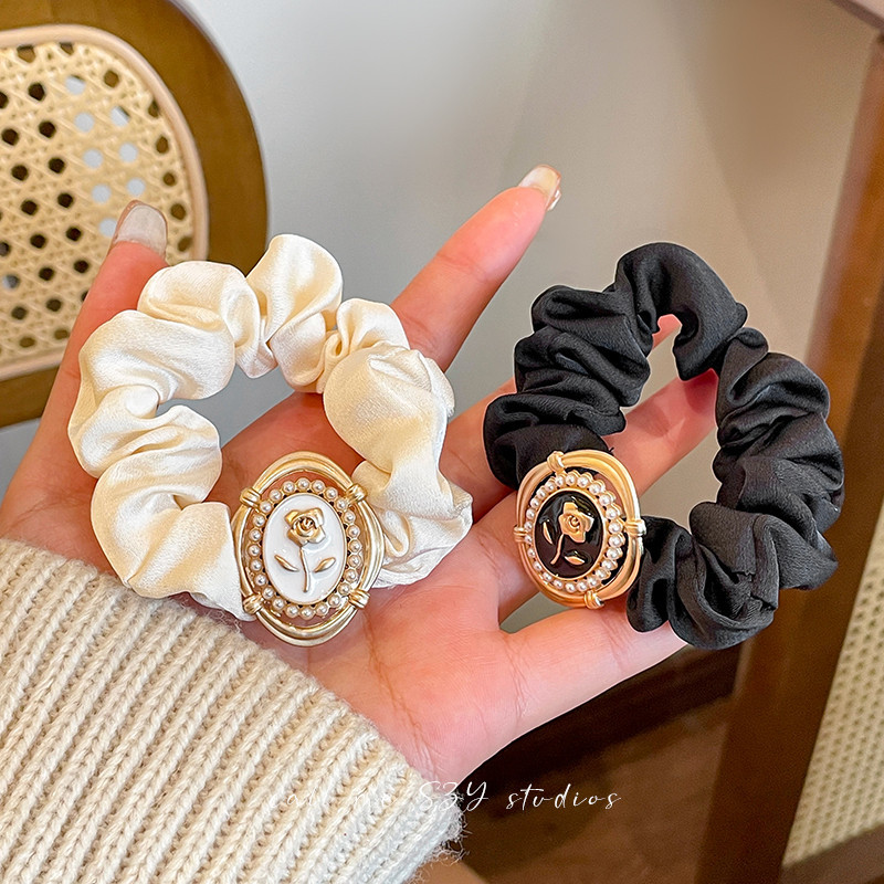Hoa hồng Pháp ruột non hairband độ co giãn cao buộc tóc Bun Headband Băng cao su phụ nữ của dây buộc tóc Headband